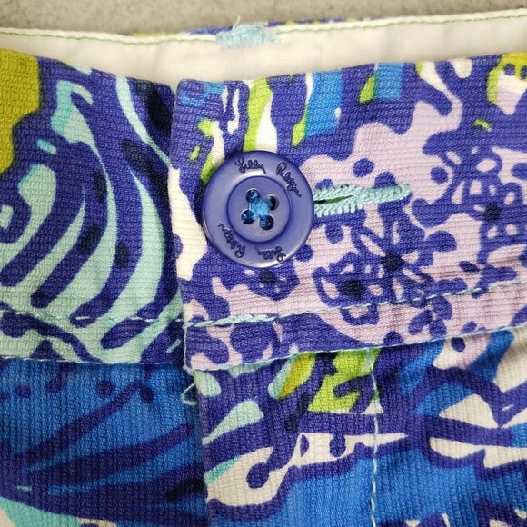 Lilly Pulitzer Callahan Short Women's 00 Chino Mini Floral Paisley Beach Purple - Picture 5 of 13